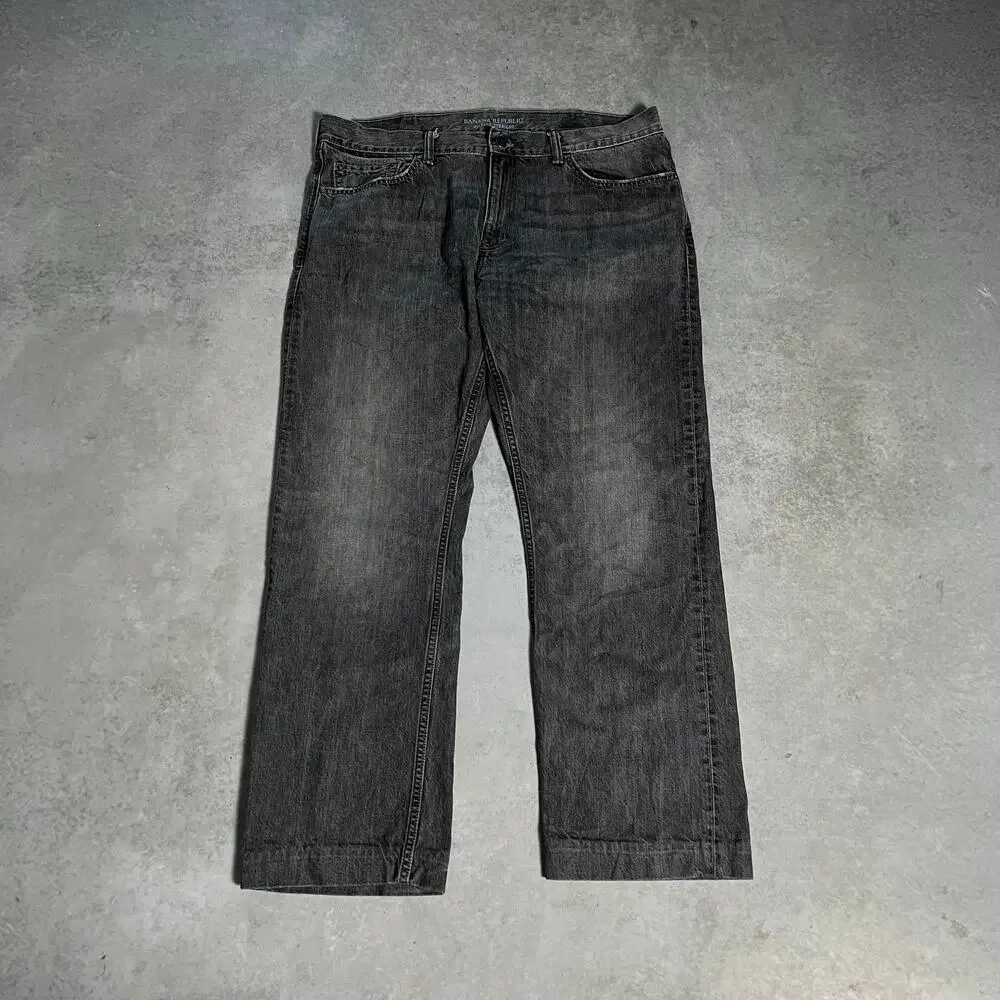 Banana Republic Relaxed Vintage Straight Mens Size 38x32 Jeans Loose Grey Denim